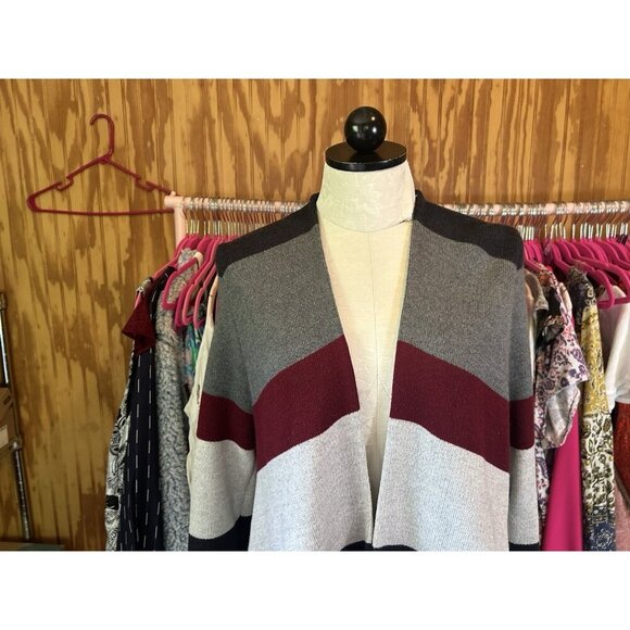 Thakoon Collective Striped Front Drape Cardigan RTR Long Sleeve Knit Sz S Boho - Picture 4 of 11